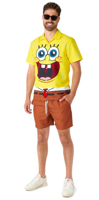 Summer set Spongebob - Willaert, verkleedkledij, carnavalkledij, carnavaloutfit, feestkledij